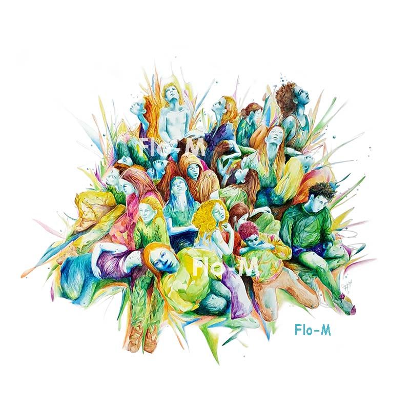 Le bouquet  (stylo bille, aquarelle)