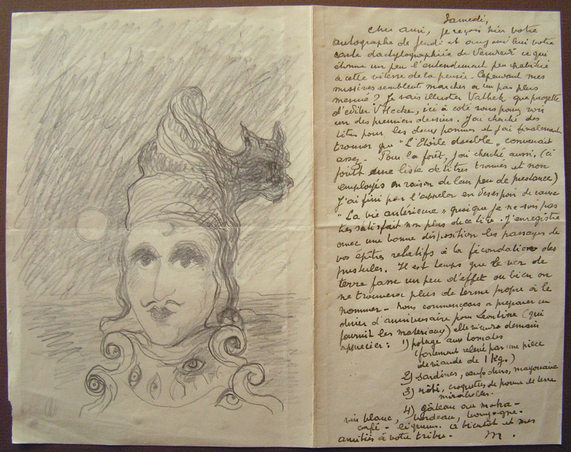 Projet d’illustration pour Vathek de W. Beckford, dessin accompagnant une lettre de 1944
