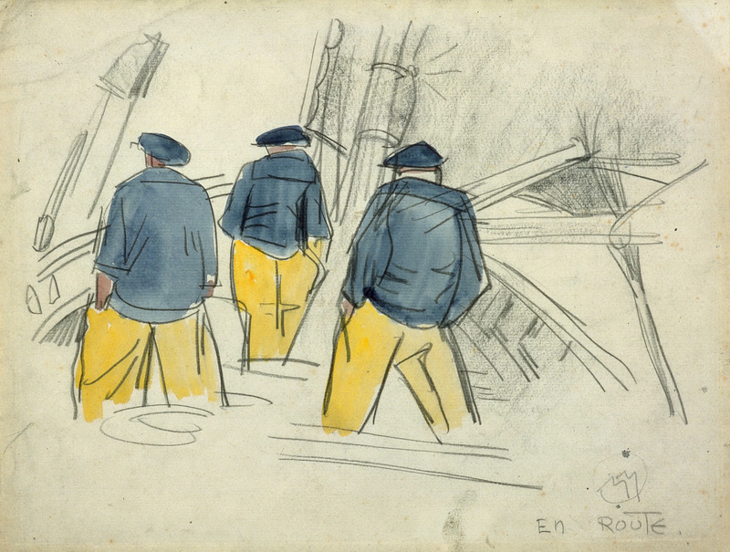 Les trois marins en route