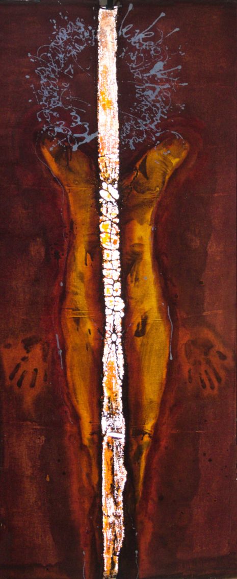 sans titre (empreinte sur toile brodée soie)