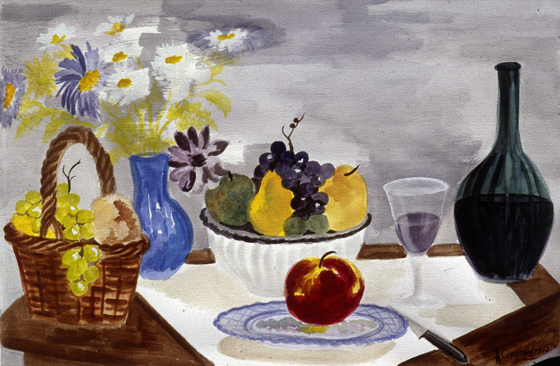 Nature morte à la pomme rouge